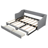 Twin XL Upholstered Daybed With Two Storage Drawers - Omega Lifestyles