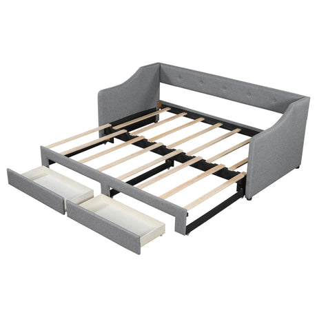 Twin XL Upholstered Daybed With Two Storage Drawers - Omega Lifestyles