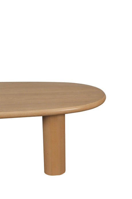 Tapered MDF Natural Wood Rounded Edge Coffee Table - Sleep Galleria