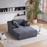 Oversized Corduroy Upholstered Chaise Longue Sofa Bed