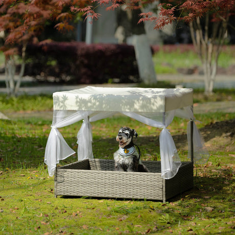 Elevated Covered PE Wicker Pet Patio Bed - Sleep Galleria