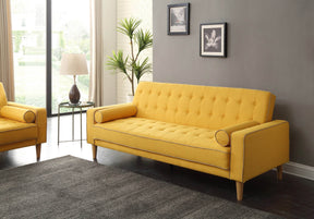 Tufted Fabric Sofa Bed With Removable Arms - Omega Lifestyles