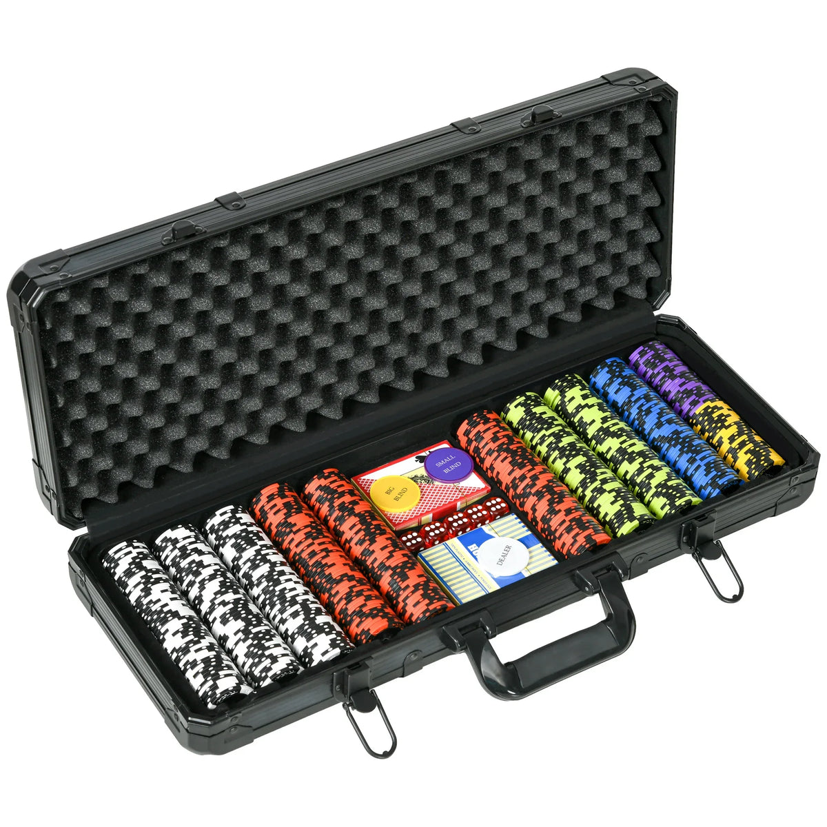 Casino-Quality Clay Poker Chip Set With Aluminum Case - Omega Lifestyles