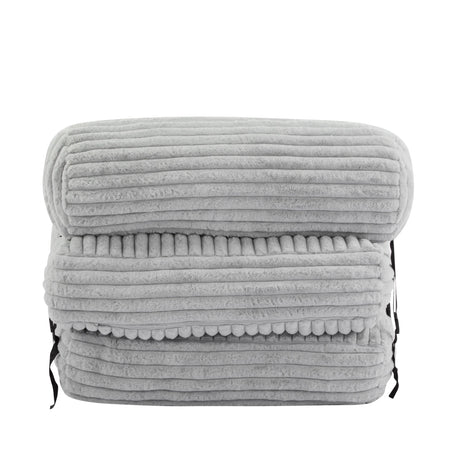 Soft Foldable Light Gray Faux-Fur Bean Bag Lounge Chair - Omega Lifestyles