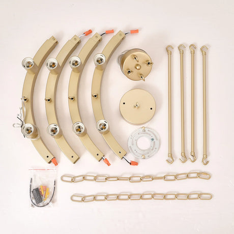 Farmhouse Wagon Wheel Gold Metal Chandelier 24-Inch - Omega Lifestyles