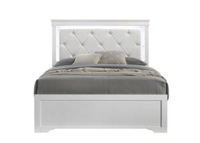 Modern Twin Faux Leather Upholstered Bed Frame With LED - Omega Lifestyles