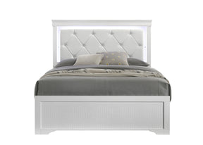Modern Full Wood Upholstered Bed Frame With LED Headboard - Omega Lifestyles