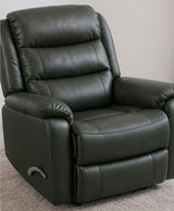 Top Grain Leather Manual Swivel Recliner Chair Granite - Omega Lifestyles