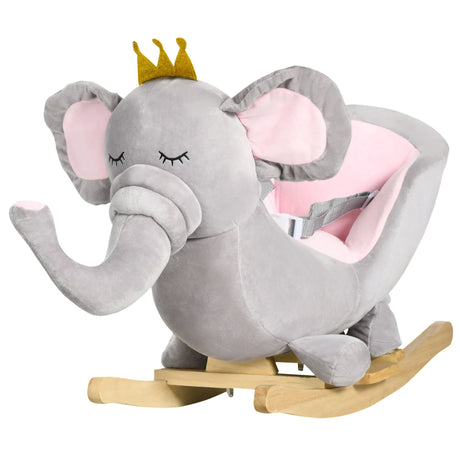 Toddler Plush Elephant Rocking Chair With Sound - Omega Lifestyles