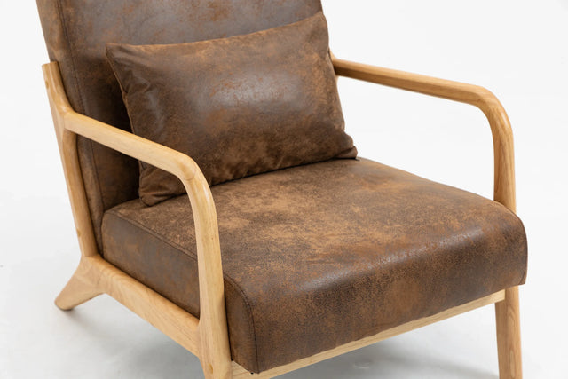 Mid Century Modern Fabric Accent Chair With Waist Cushion - Omega Lifestyles