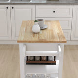 White Multi-Functional Kitchen Island Trolley Cart With Wheels - Omega Lifestyles