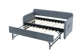 Twin Velvet Upholstered Daybed Frame With Trundle - Omega Lifestyles