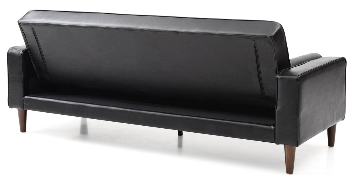 Modern Black PU Foam Upholstered Sofa Bed Seating - Omega Lifestyles