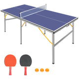 Foldable Portable Mid-Size Table Tennis Table Game Set - Omega Lifestyles