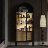 Modern Farmhouse Arched Sensor Light Storage Cabinet - Omega Lifestyles