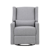 Pronto Grey Polyester Swivel Glider Recliner Chair - Omega Lifestyles