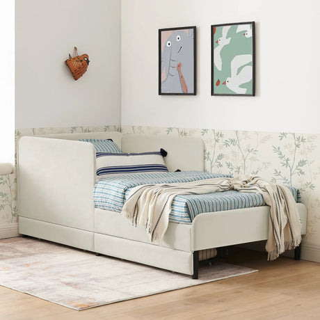 Twin Velvet Upholstered Platform Bed Frame With Storage - Omega Lifestyles