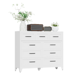 9-Drawer White Metal Tall Dresser With Smooth Drawers - Omega Lifestyles