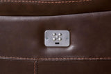 Transitional Brown Top Grain Leather Power Recliner Chair - Omega Lifestyles