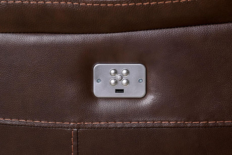 Transitional Brown Top Grain Leather Power Recliner Chair - Omega Lifestyles