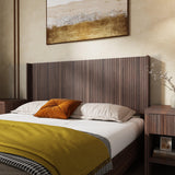 Modern Farmhouse Walnut Solid Wood King Headboard - Omega Lifestyles