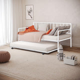 Full Contemporary White Metal Daybed With Trundle - Omega Lifestyles