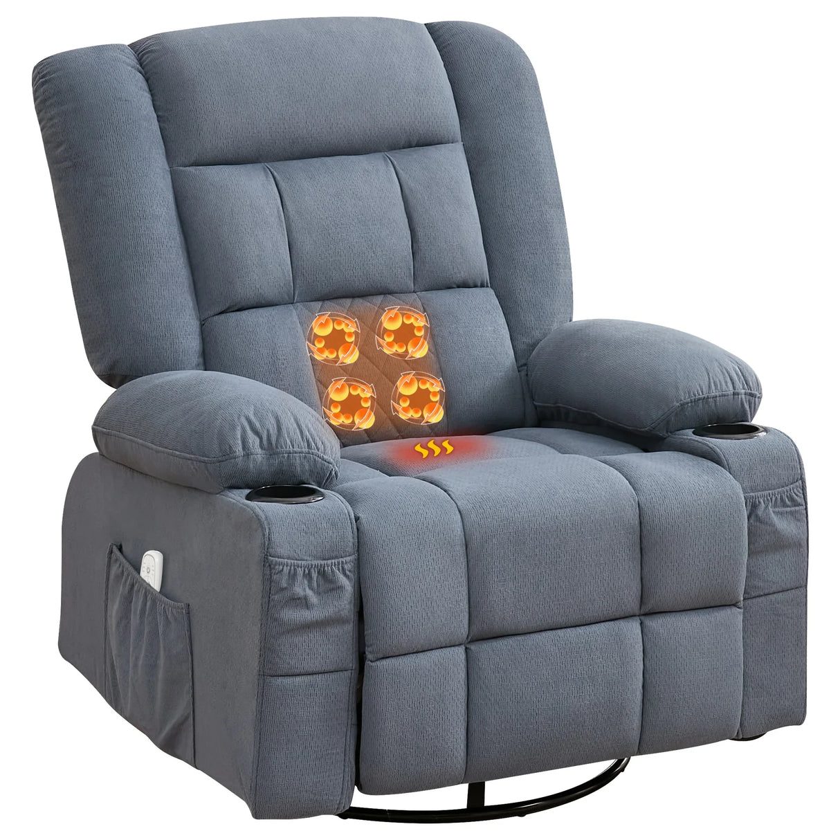 3D Kneading Heated Rocker Recliner Chair With USB Port - Omega Lifestyles