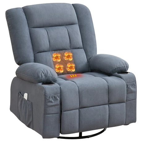 3D Kneading Heated Rocker Recliner Chair With USB Port - Omega Lifestyles