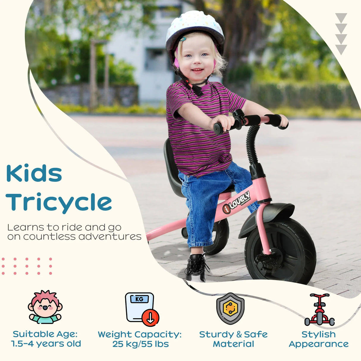 3-Wheel Toddler Ride-On Tricycle With Bell Indoor Outdoor - Omega Lifestyles