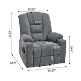 Power Lift Medium-Firm Chenille Upholstered Recliner Chair - Omega Lifestyles