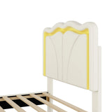 Twin Upholstered Platform Bed With Adjustable Headboard And LED Lights - Omega Lifestyles