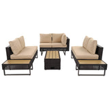 Diamond Weave Outdoor Sectional Furniture Set With Cushions - Omega Lifestyles