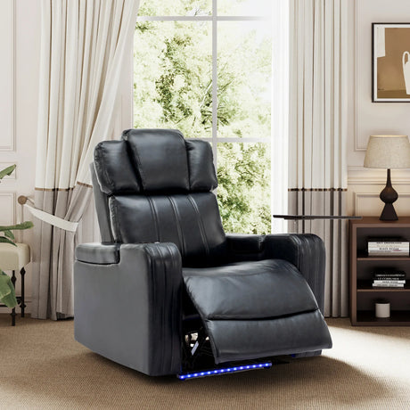 Power PU Leather Recliner Chair With Cooling Cup Holder - Omega Lifestyles