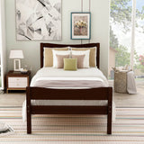 Twin Minimalist Solid Wood Platform Bed With Headboard - Omega Lifestyles