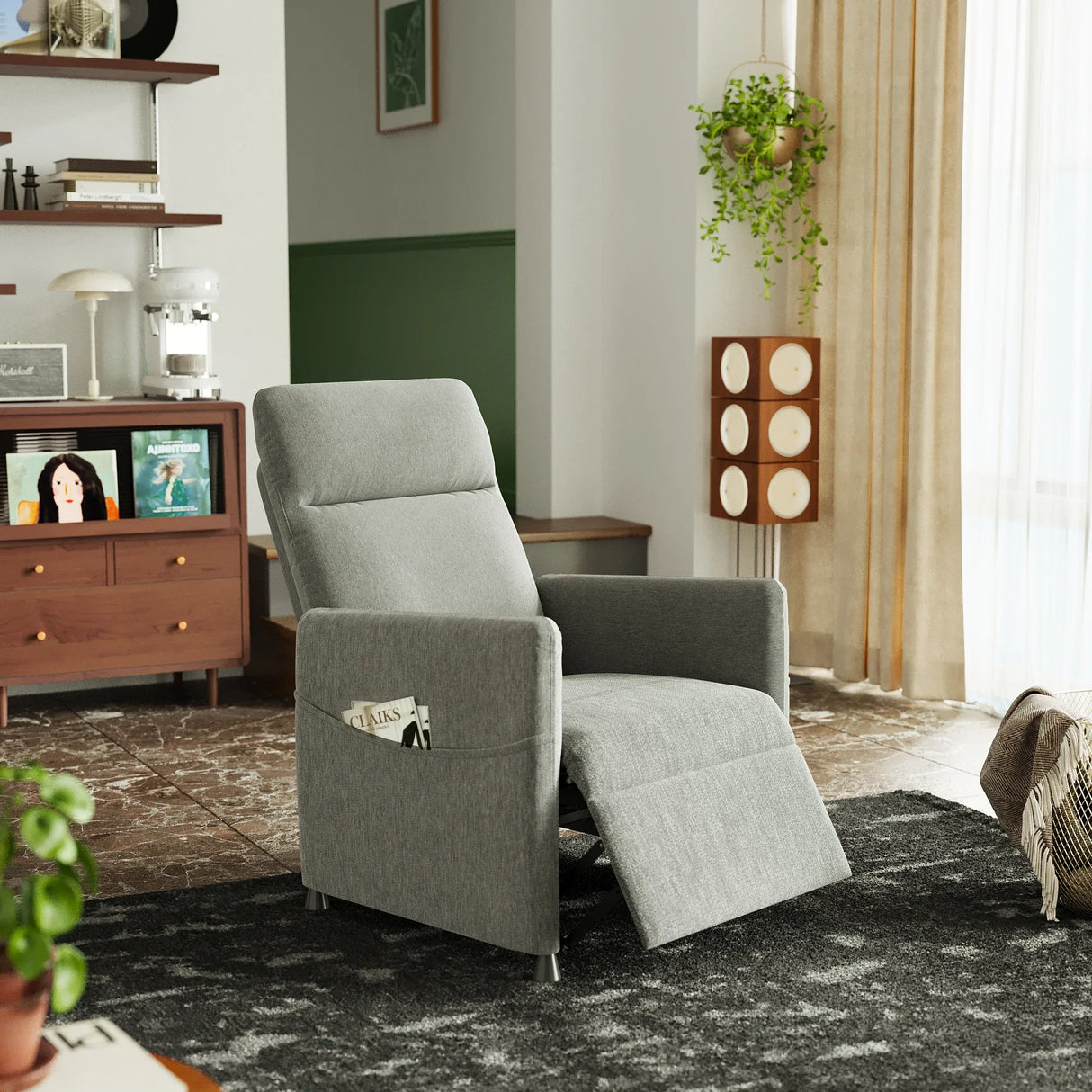 Modern Fabric Electric Power Recliner Chair With Footrest - Omega Lifestyles