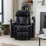 Power Swivel PU Leather Recliner Chair With Tray Table - Omega Lifestyles