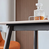 Modern Ceramic Tile Rectangular Dining Table With Metal Base - Omega Lifestyles