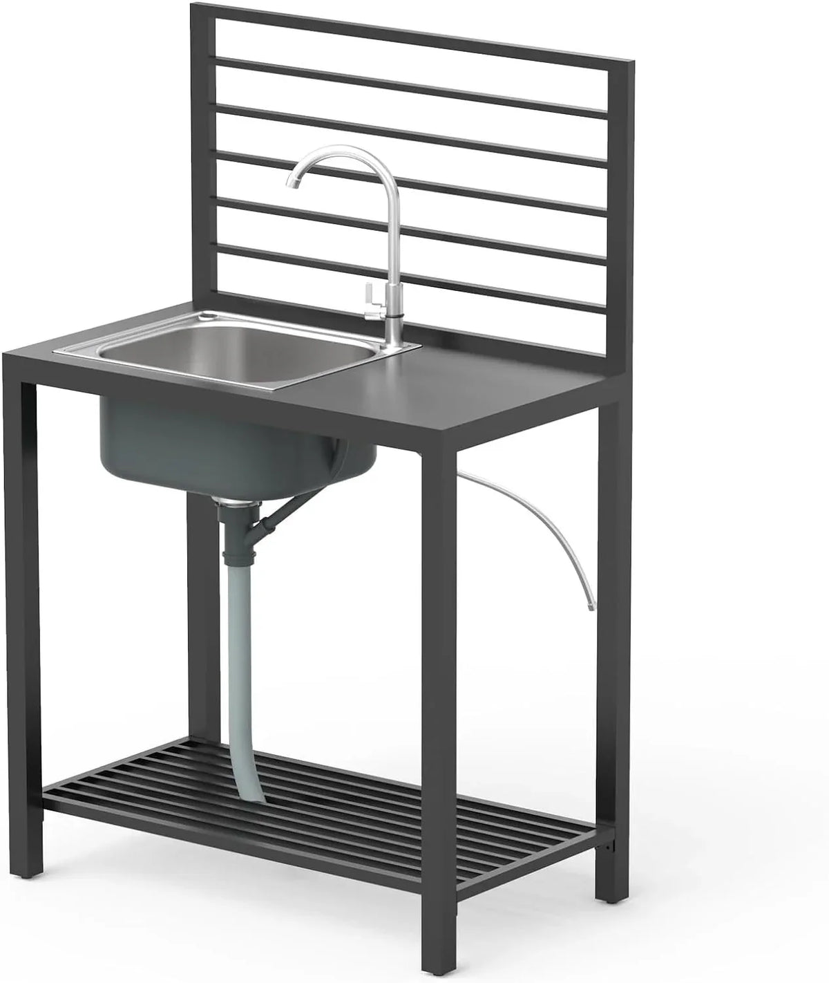 Aluminum Outdoor Kitchen Island With Stainless Steel Sink - Omega Lifestyles