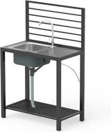 Aluminum Outdoor Kitchen Island With Stainless Steel Sink - Omega Lifestyles