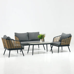 4-Piece PE Rattan Wicker Patio Sofa Set - Omega Lifestyles