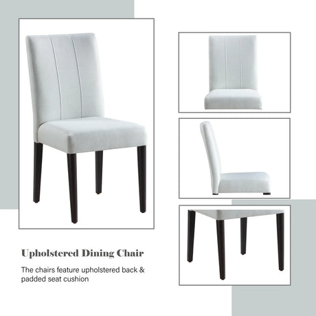 Set Of 2 White Synthetic Wood Padded Side Chairs - Omega Lifestyles