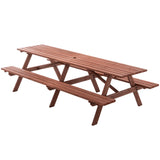 Extra Large 95-Inch Solid Hardwood Picnic Table Set