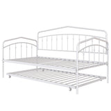 Twin Metal Daybed With Trundle White Bedroom Frame - Omega Lifestyles