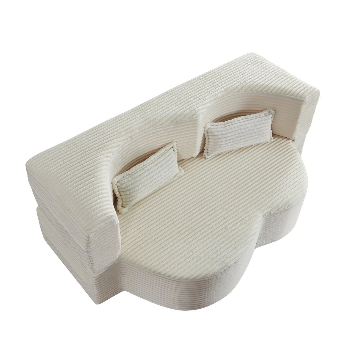 Full Size Plush Corduroy Foam-Filled Folding Sofa Bed With Pillows - Omega Lifestyles