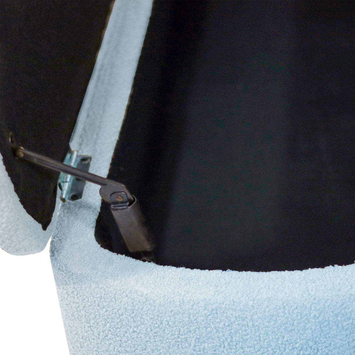 Blue Faux Fur Upholstered Storage Bench With Gold Legs - Omega Lifestyles