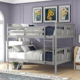 Full Over Full Solid Wood Gray Bunk Bed - Omega Lifestyles