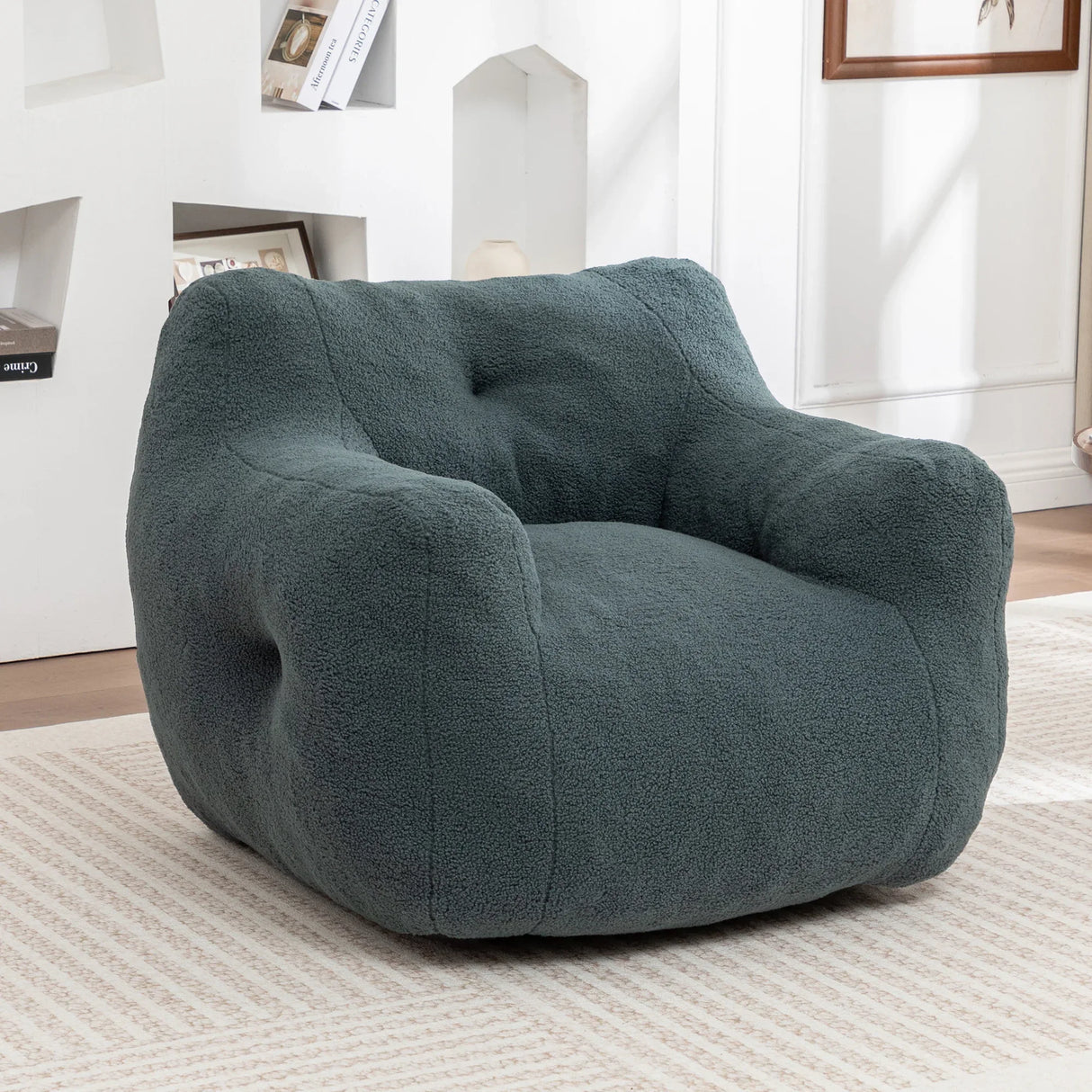 Large High-Density Foam Filled Teddy Bean Bag Chair - Omega Lifestyles