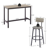 Bar Table Set With 4 PU Upholstered Soft Seat Stools - Omega Lifestyles
