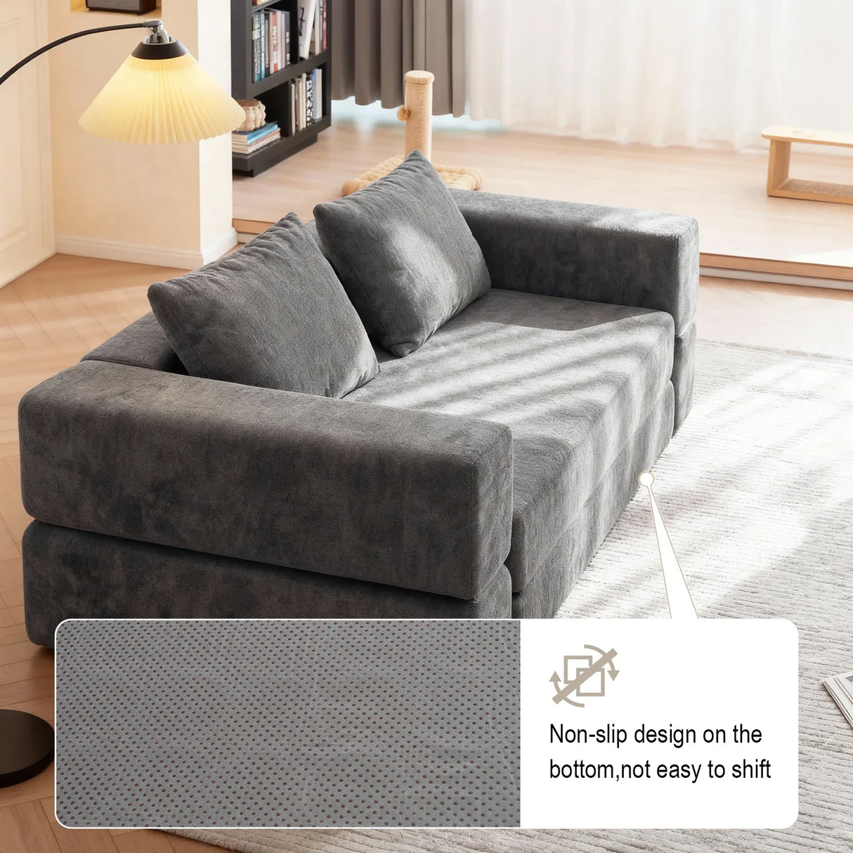 Memory Foam Convertible Sofa Bed With Chenille Upholstery - Omega Lifestyles