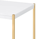 Minimalistic White Gold Finish Composite Wood Coffee Table - Omega Lifestyles